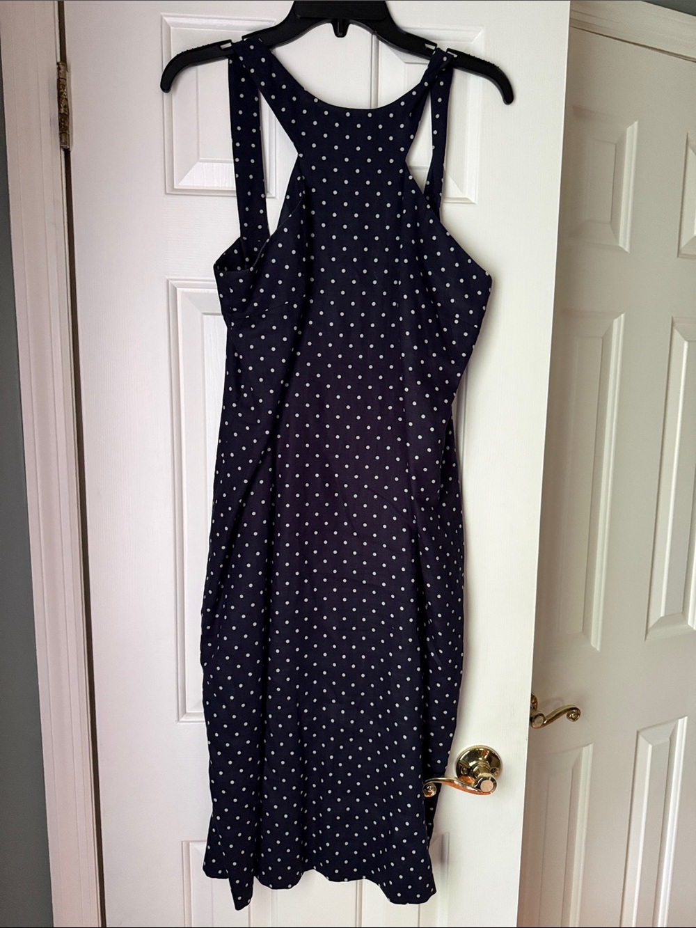 Lauren Ralph Lauren Navy Polka Dot Midi Dress